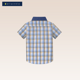 Mason Boys Yellow Check Button-Down Short Sleeves