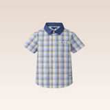 Mason Boys Yellow Check Button-Down Short Sleeves