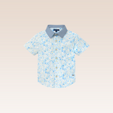 Mason Boys Blue Star Button-Down Short Sleeves