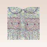 Lilou Baby Girls Lilac Smocked Button-Down Dress