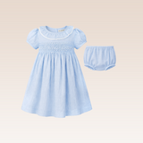 Nahja Baby Girls Blue Smocked Dress