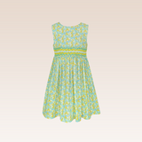 Lucienne Girls Yellow Floral Smocked Dress