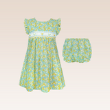 Dream Baby Girls Yellow Smocked Dress