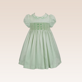 Hermie Baby Girls Mint Smocked Dress
