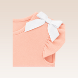 Nataly Girls Peach Top with Bows