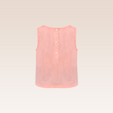 Reiven Girls Peach Ruffled Sleeveless Top
