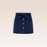 Evelyne Girls Navy Button-Down Skirt
