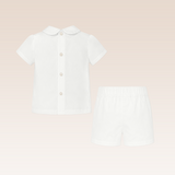 Samuel Baby Girls Grey Smocked Christening Set