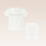 Samuel Baby Boys White Smocked Christening Set