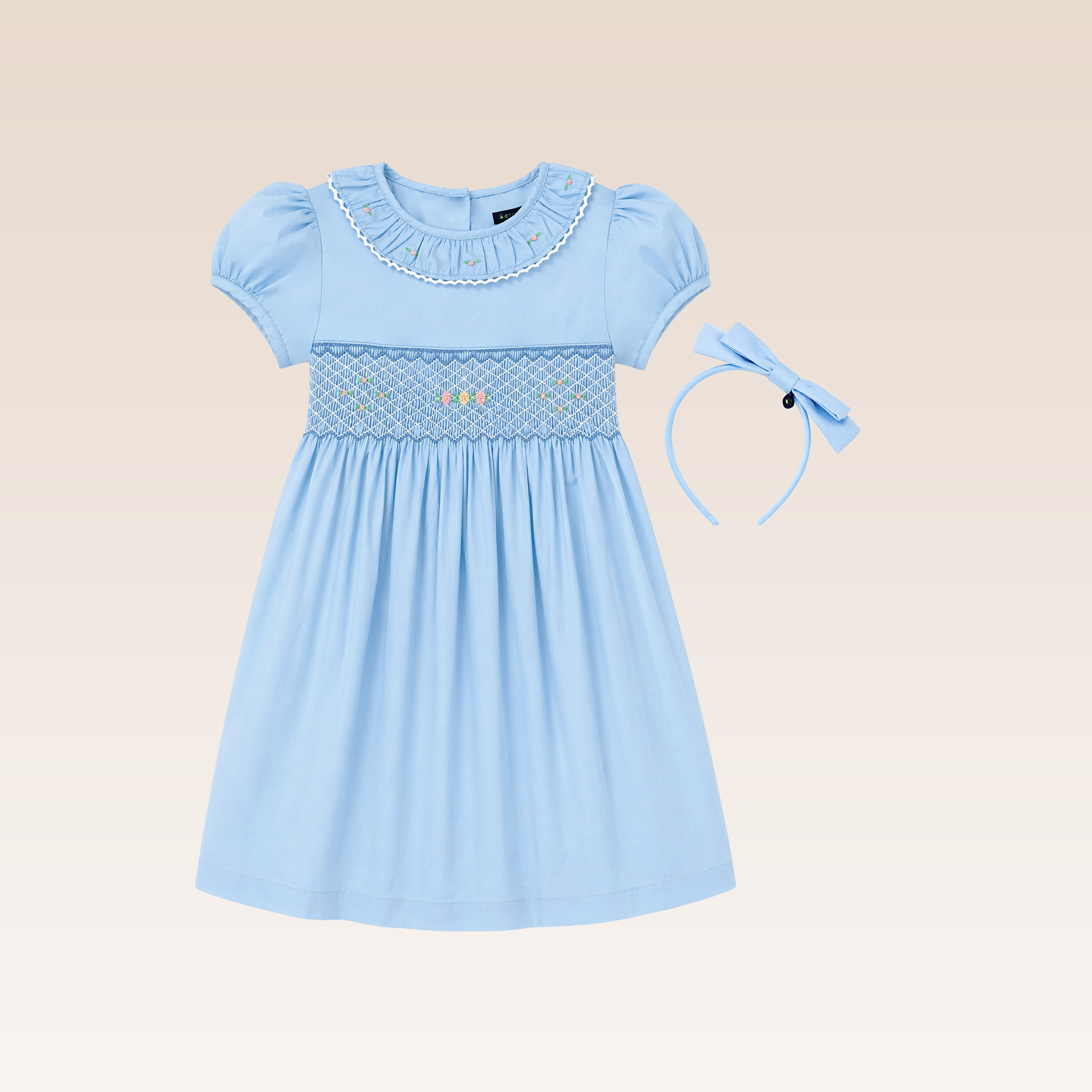 Sylvie Girls Blue Smocked Dress