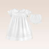 Rina Baby Girls Ivory Embroidered Dress