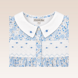 Noona Baby Girls Blue Smocked Dress