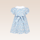 Noona Baby Girls Blue Smocked Dress