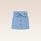 Evelyne Girls Light Blue Button-Down Skirt