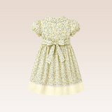Nadine Girls Light Yellow Smocked Dress