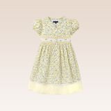 Nadine Girls Light Yellow Smocked Dress