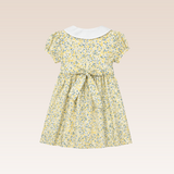 Noona Baby Girls Yellow Smocked Button-Down Dress