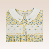 Noona Baby Girls Yellow Smocked Button-Down Dress
