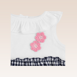 Mench Baby Girls Navy Checkered Tiered Dress