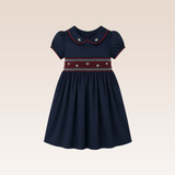 Tracy Girls Navy Smocked Dress