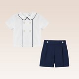 Pietro Baby Boys Navy Top and Shorts Set
