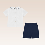 Pietro Baby Boys Navy Top and Shorts Set