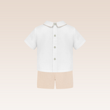 Pietro Baby Boys Beige Top and Shorts Set