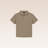 Maxime Boys Tan Textured Polo Shirt