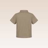 Maxime Boys Tan Textured Polo Shirt