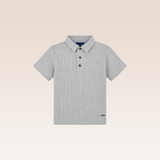 Maxime Boys Grey Textured Polo Shirt