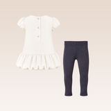 Sharlene Baby Girls Ivory Bubble Skirt Dress Set with Headband