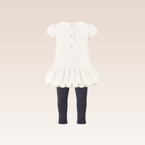 Sharlene Baby Girls Ivory Bubble Skirt Dress Set with Headband