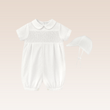 Lenard Baby Boys White Romper Christening Set