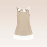 Arin Girls Tan Sleeveless Shift Dress