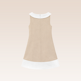 Arin Girls Beige Sleeveless Shift Dress