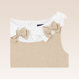 Arin Girls Beige Sleeveless Shift Dress