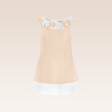 Arin Girls Light Beige Sleeveless Shift Dress
