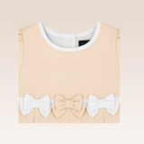 Alaia Girls Light Beige Pleated Dress