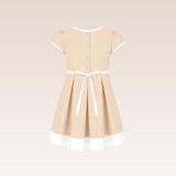 Alaia Girls Light Beige Pleated Dress