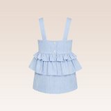 Petunia Girls Blue Striped Top and Skort Set
