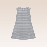 Orania Girls Grey Striped Smocked Dress
