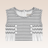 Orania Baby Girls Grey Striped Smocked Dress