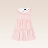 Odelie Girls Pink Striped Tiered Dress
