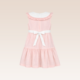 Odelie Girls Pink Striped Tiered Dress