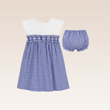 Margaery Baby Girls Blue Striped Smocked Dress