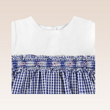 Margaery Baby Girls Blue Striped Smocked Dress