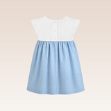 Margaery Baby Girls Turquoise Striped Smocked Dress