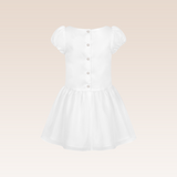 Freya Girls White Drop Waist Party Dress