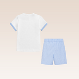 Pasco Baby Boys Light Blue Striped Top and Shorts Set