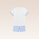 Pasco Baby Boys Light Blue Striped Top and Shorts Set